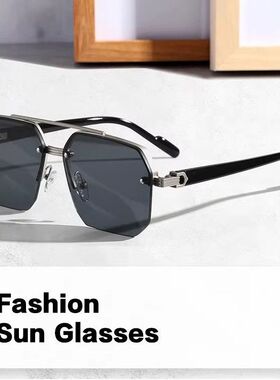 男士双梁墨镜驾驶开车专用防紫外线强光防晒2025新款半框太阳镜潮