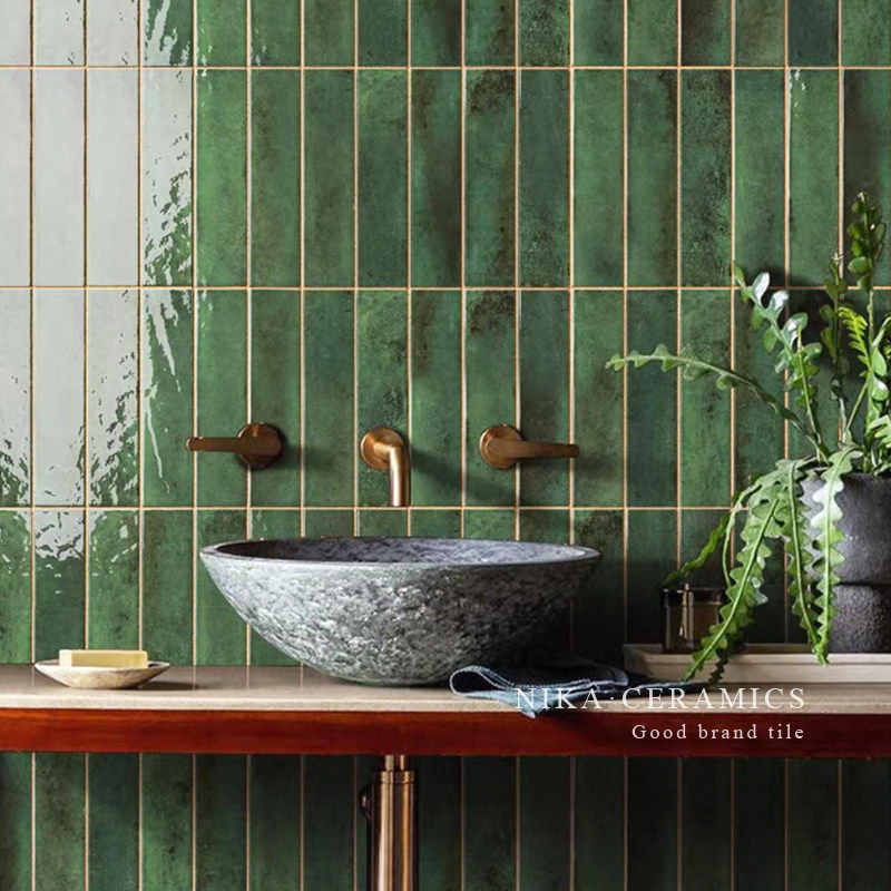 佛山复古绿色渐变手工瓷砖卫生间厨房浴室阳台小方砖商铺餐厅墙砖,淘宝优惠券,粉丝福利购,淘宝优惠卷