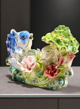 轻奢鱼工艺品摆件乔迁礼品