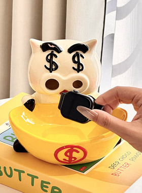 可爱元宝小猪收纳摆件客厅电视柜卧室桌面装饰品搞怪卡通家居摆设