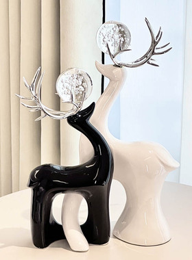 简约风鹿摆件一对装饰品艺术摆设
