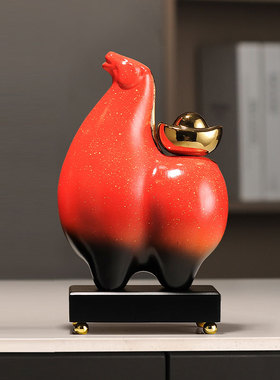 新中式马装饰马到成功摆件新中式马上有钱办公室老板桌陶瓷工艺品