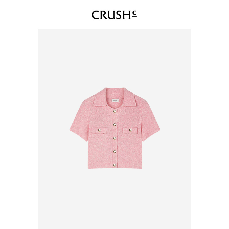 CRUSH Collection2024年春夏新款日常简约圈圈翻领夹克上衣女款 - 图3