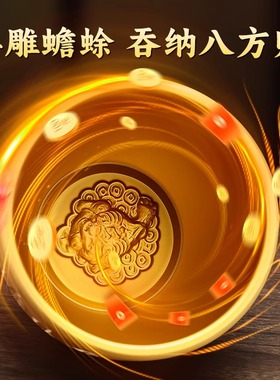 纯黄铜百福招财缸聚宝盆铜米缸