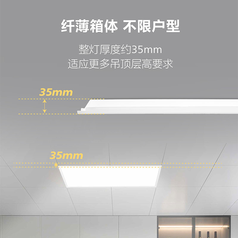 飞利浦集成吊顶灯厨房卫生间led平板灯浴室300×600全光谱吸顶灯,淘宝优惠券,粉丝福利购,淘宝优惠卷