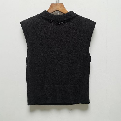 2026春新款POLO翻领半纽扣复古简约无袖针织衫马甲背心上衣D336 - 图3