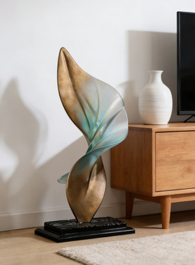 【鎏光漾影】酒店大堂落地摆件原创设计轻奢透明树脂家居配饰会所