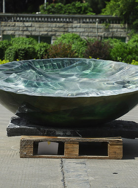 大型水波纹玻璃钢雕塑定制底座售楼处艺术装饰品酒店大堂落地摆件