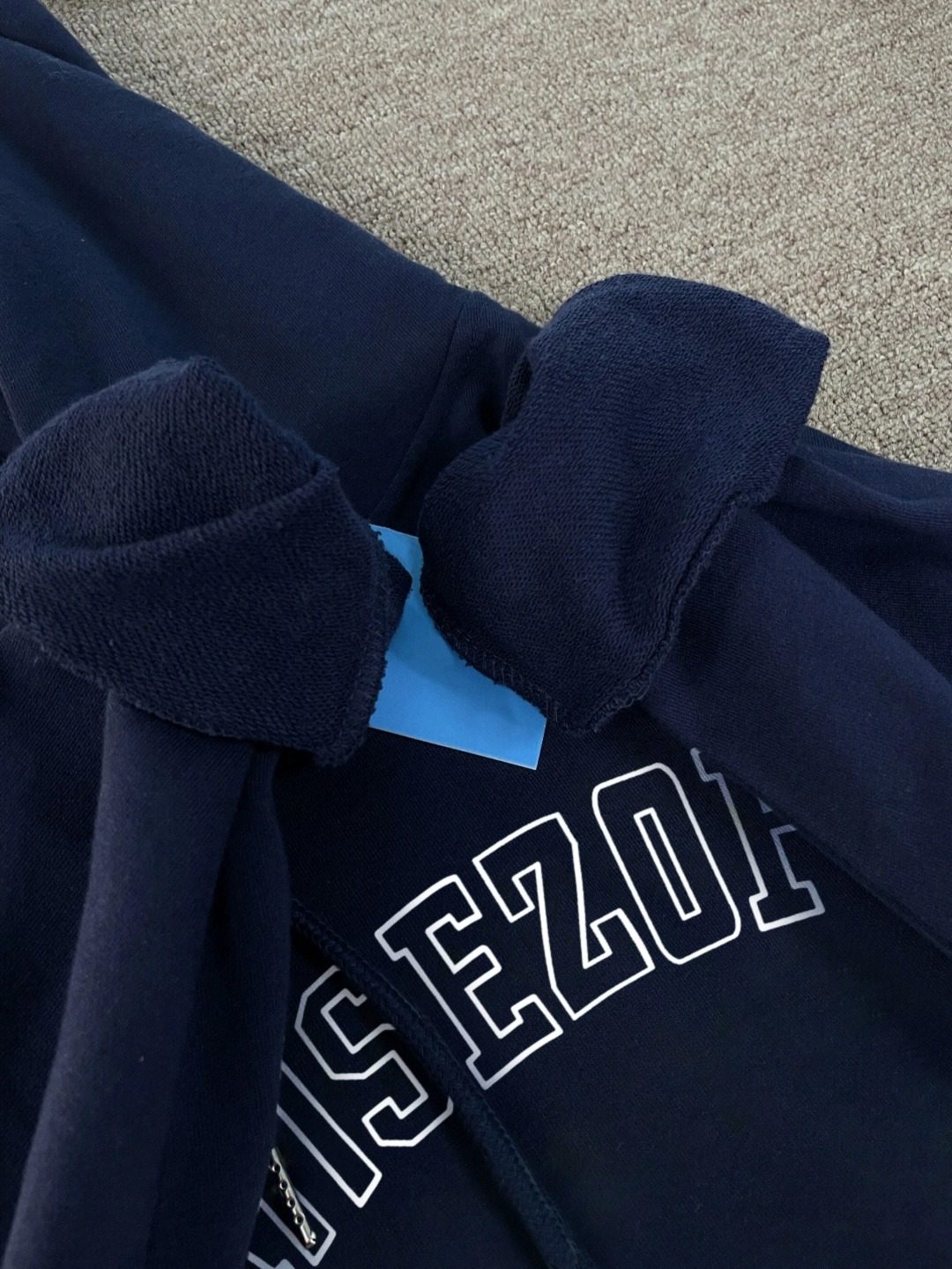 100%纯棉藏青色重磅连帽卫衣男女美式加绒加厚宽松Oversize外套潮,淘宝优惠券,粉丝福利购,淘宝优惠卷