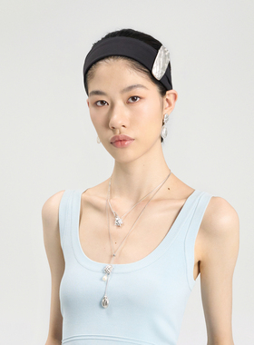 lostinecho银色吊坠枕头项链女