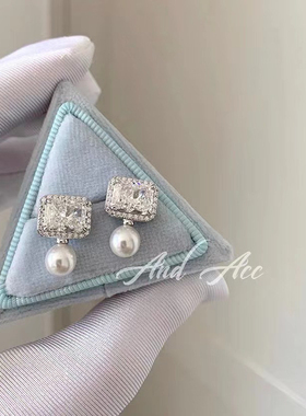 柏诗艾菲S925银香水瓶项链耳钉吊坠方形饰品名媛高级配饰小众设计