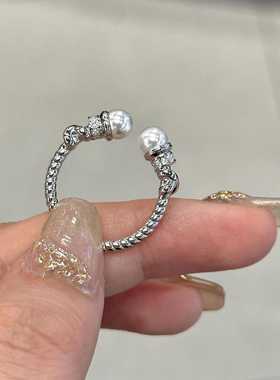 S925纯银中古风麻花戒指女高级设计感施家珍开口饰品女配饰指环