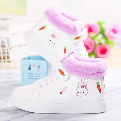 Флисовые высокие туфли, зимняя повседневная обувь, подходит для подростков, 15 лет