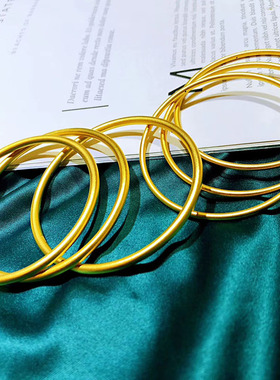 3D硬金古法黄金传承手镯细手环女款999足金三生三世手镯纯金镯子