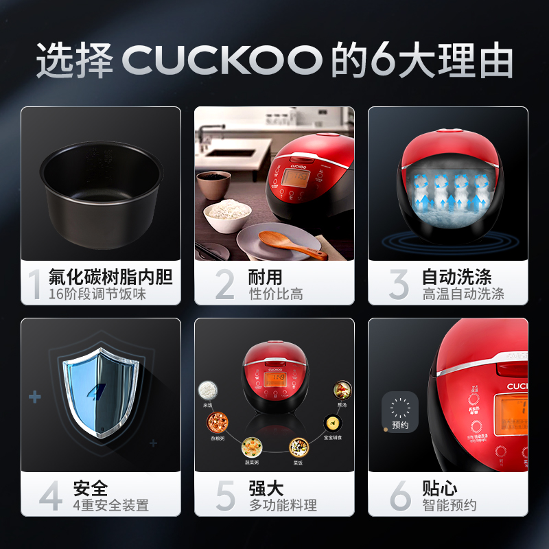 CUCKOO韩国福库家用小型电饭锅智能多功能煮饭电饭煲官方正品3升