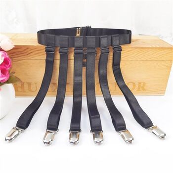 Upgraded belt garter belt clip stockings anti-slip buckle boots over-the-knee thigh socks knee pads anti-fall clip black and white skin