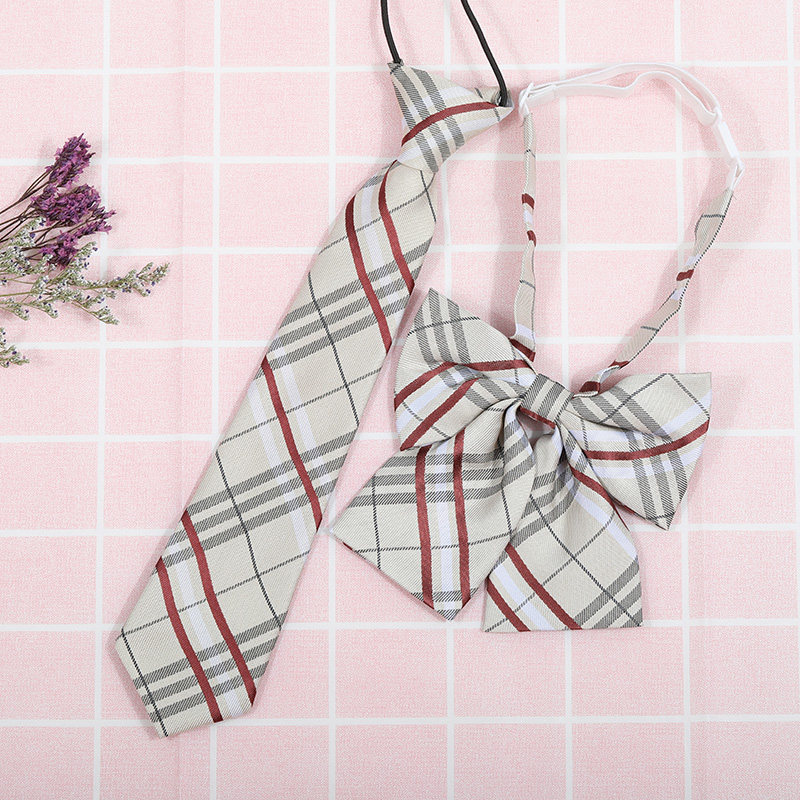 日系韩版条纹jk/dk学院风男女红绀灰蓝衬衫配饰免打领带领花套装,淘宝优惠券,粉丝福利购,淘宝优惠卷