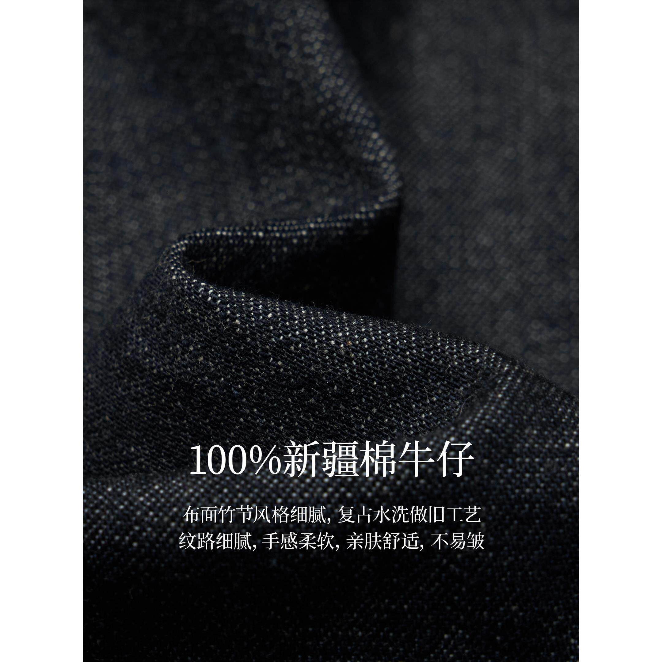 茵家100棉拼接条纹原色短牛仔外套2025秋女装热销复古宽松上衣