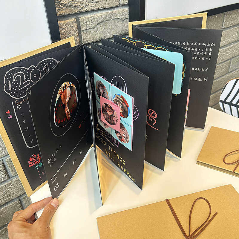 手工风琴相册diy立体书折叠本自制纪念册宝宝成长礼物情侣本制作