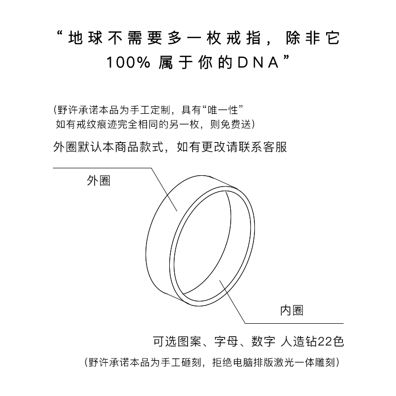 手工定制刻字纯银戒指拉丝六芒星镶钻波浪环情侣闺蜜节日礼物diy,淘宝优惠券,粉丝福利购,淘宝优惠卷