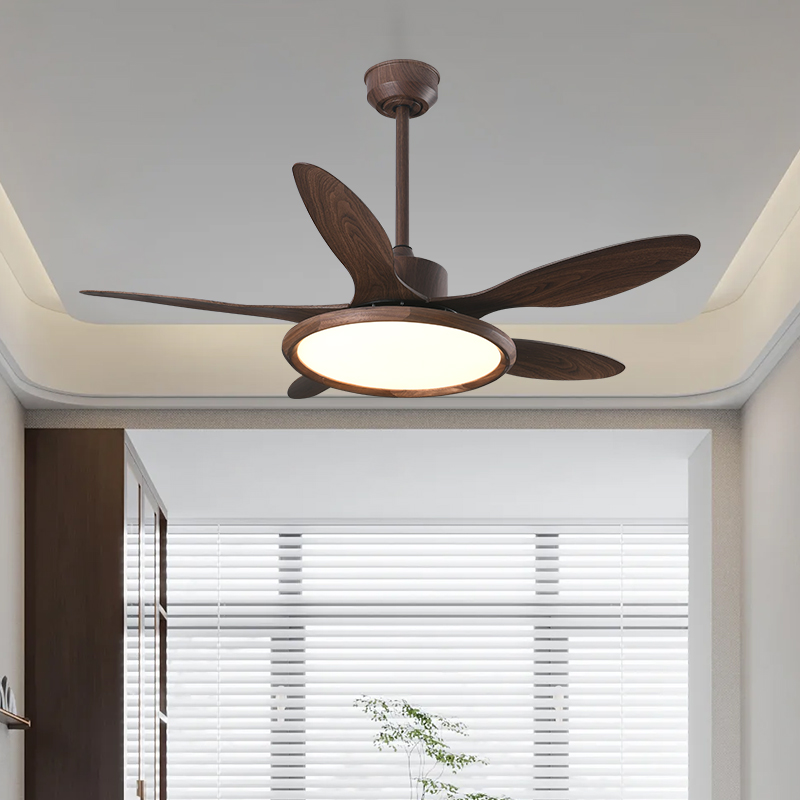 现代中式黑胡桃木风扇吊灯纯木印象原创实木餐厅客厅书房灯具新款 - 图2