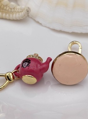 时尚可爱 红色可开盖壶 粉色套杯 吊坠--J8010-J8018