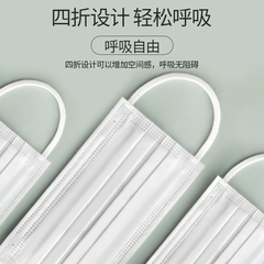 Disposable medical mask with wide ear band and three layers of protection