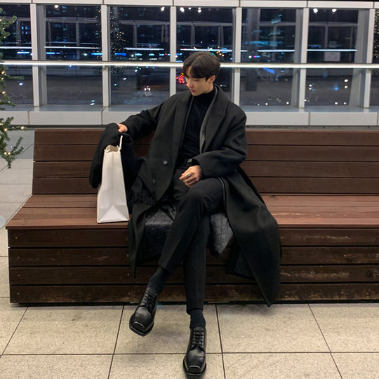 New winter double-sided over-knee handsome British coat