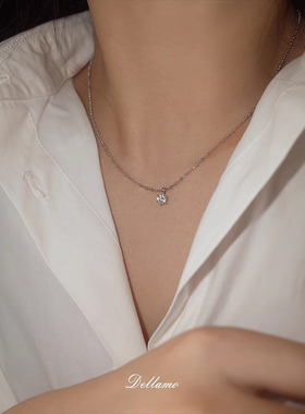 纯银莫桑石D色50分项链女