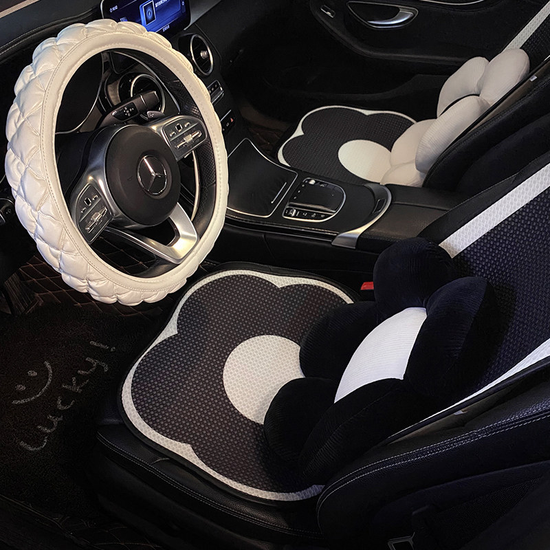 汽车坐垫夏季冰丝车垫四季通用网红小蛮腰后排单片车座垫三件套女