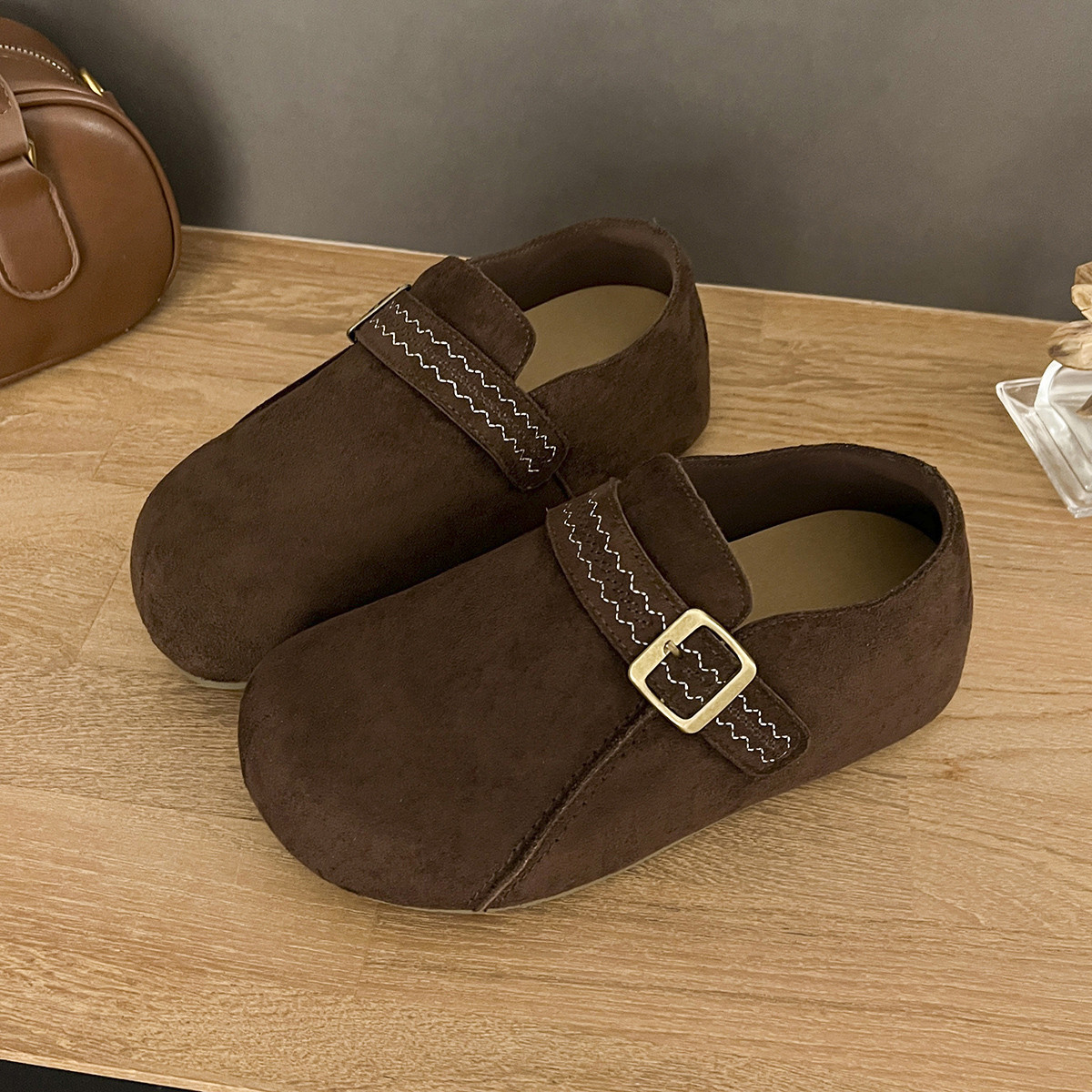 断码特价全包内增高5cm勃肯单鞋女秋冬一脚蹬厚底小个子乐福鞋,淘宝优惠券,粉丝福利购,淘宝优惠卷