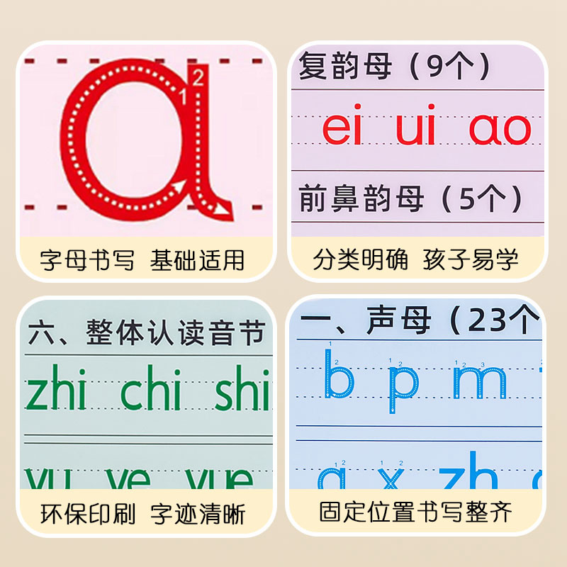 汉语拼音字母表挂图墙贴幼小衔接一年级声母韵母训练儿童学习神器 - 图1
