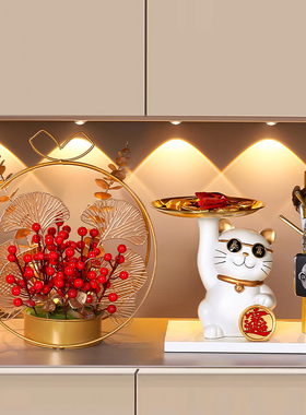 速发招财猫收纳摆件进门入户居关家居乔饰品装迁新玄开业礼物