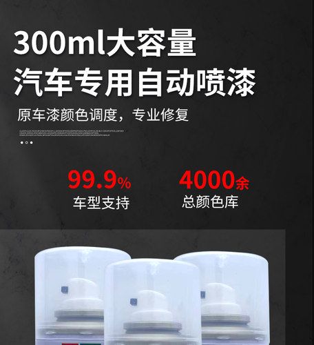 猎豹CS10保险杠轮眉灰色自喷漆划痕修补专用车漆哑光黑色补漆神器 - 图0
