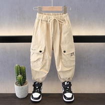 Boy Works Pants Spring Autumn Season 2023 New Middle Children Nets Red Fried Street Long Pants Children Boy Baby Pants Tide