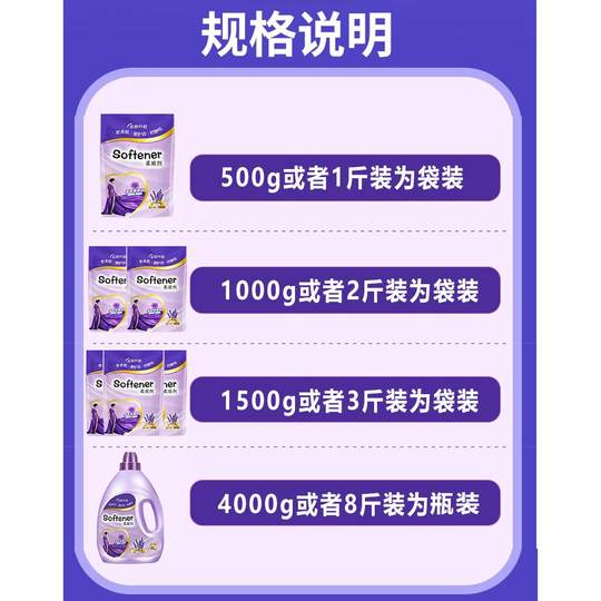 Detergente para ropa Suavizante Lavanda Fragancia duradera