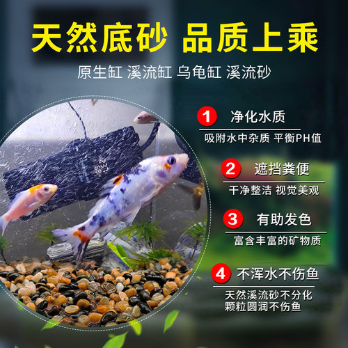 溪流石鱼缸底砂原生溪沙水草缸乌龟缸造景鹅卵石水族箱底部火山石 - 图0