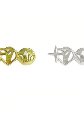 Grillz, Double Hollow Heart Star Teeth Accessories, Hip Hop