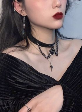 项链链链学生生日礼物新款吊坠酷女潮项圈韩版颈网红社会锁骨个性