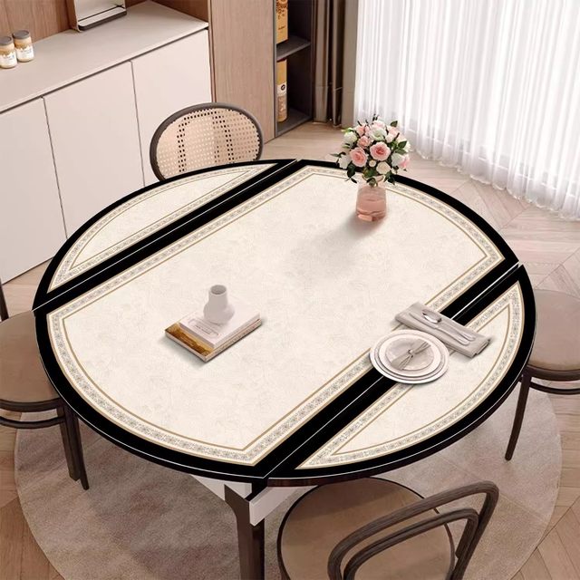 Light luxury and high-end oval dining table mat folding round