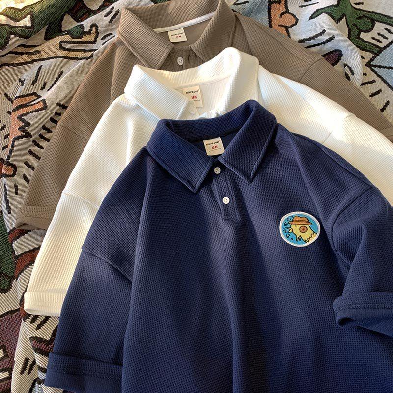 设计感小众翻领短袖男夏季polo衫 纯饰服饰T恤