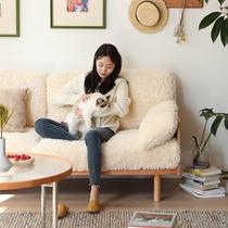 Fabric sofa Living room Small family Type Nordic Biathlon trio Place de minimis modern day style Long plush sofa