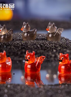 微景观恶魔撒旦鸭子万圣节摆件