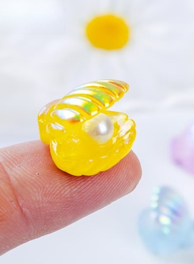 电镀开口珍珠贝壳造景装饰摆件