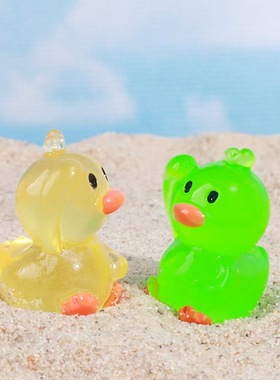 招手鸭迷你夜光微景观造景摆件