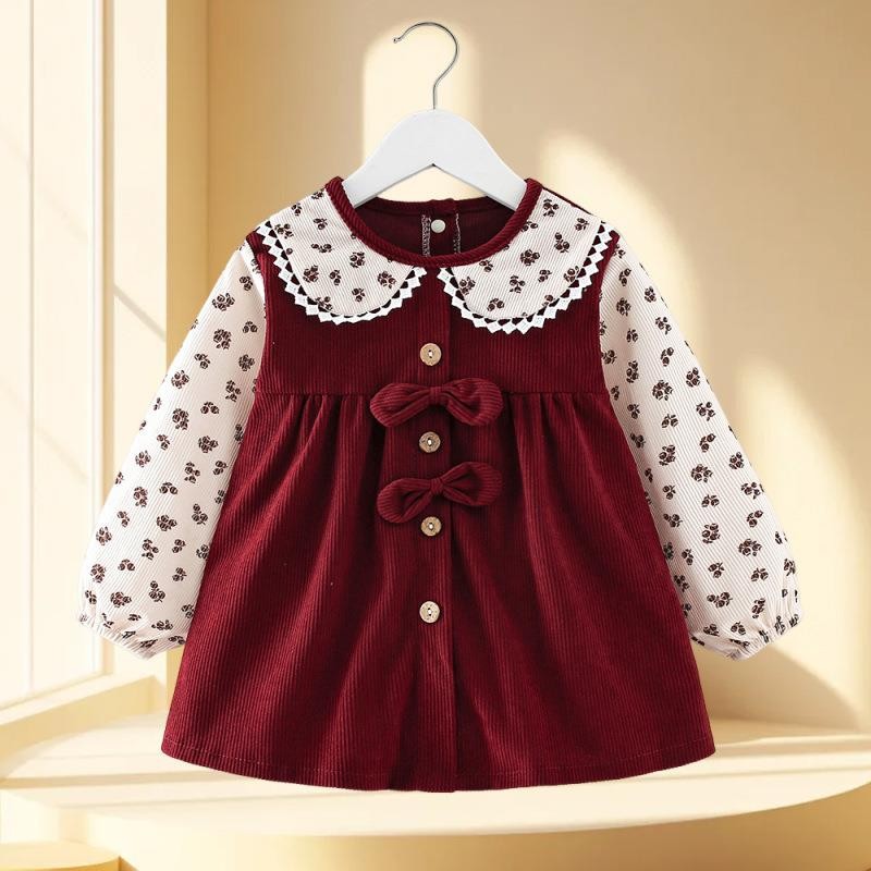 Baby girl smock outer wear princess dress autumn and winter baby