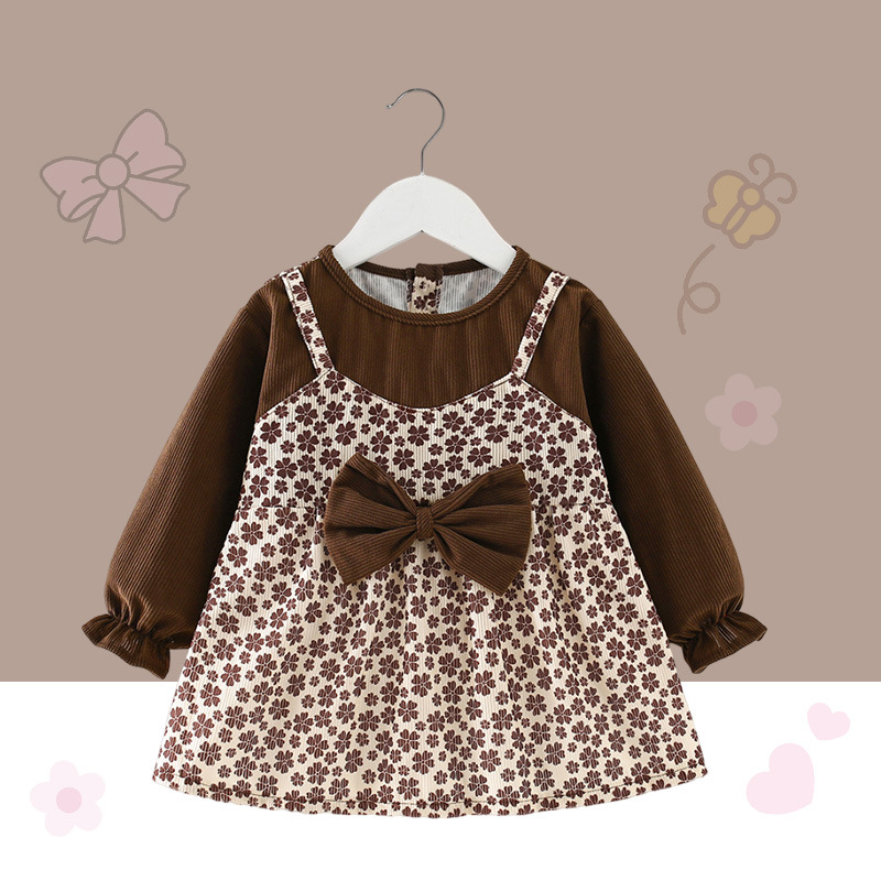 Baby girl smock outer wear princess dress autumn and winter baby