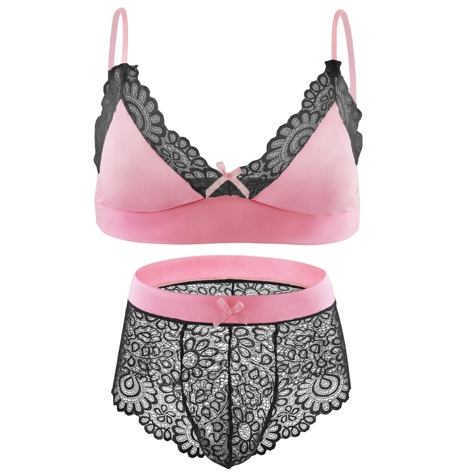 男士性感内衣裤蕾丝透明套装男式文胸衣罩杯个性成人特色三角裤潮,淘宝优惠券,粉丝福利购,淘宝优惠卷