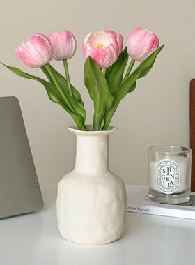 ins仿真花郁金香花瓶高档