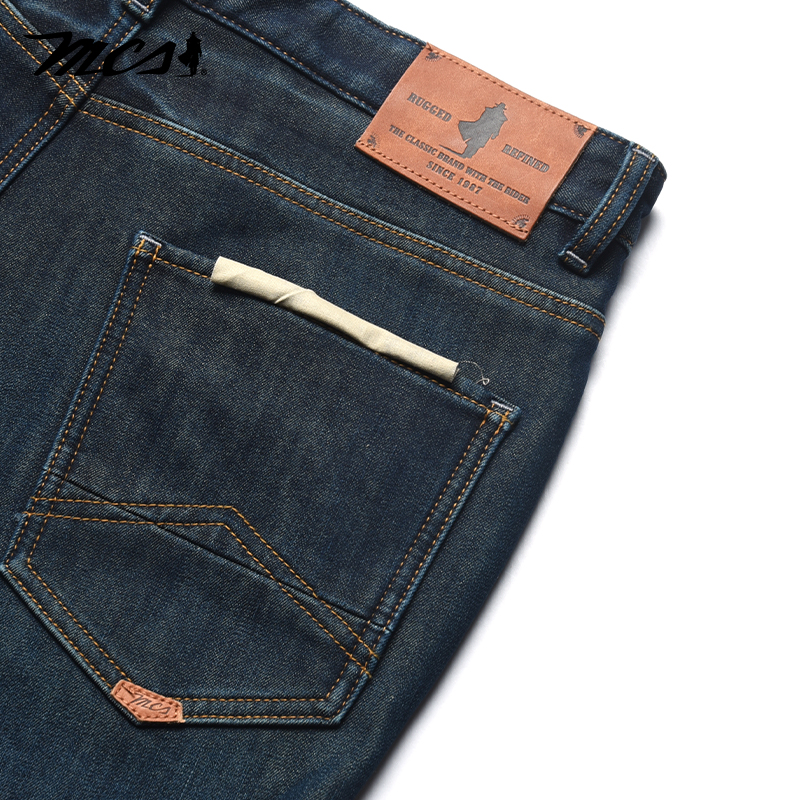 MCS源自万宝路牛仔裤男装美式复古风秋冬季新款直筒长裤百搭合身 - 图2